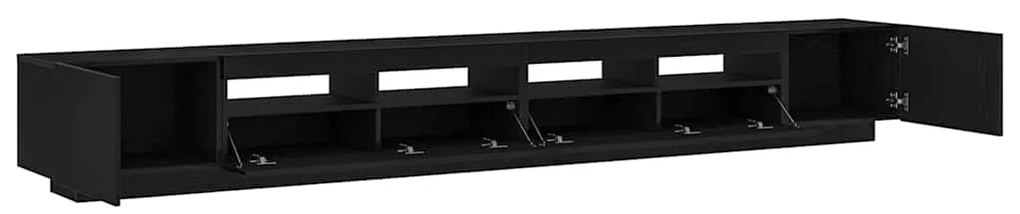 Estante de TV vidaXL com luzes LED Carvalho Preto 300x35x40 cm em made