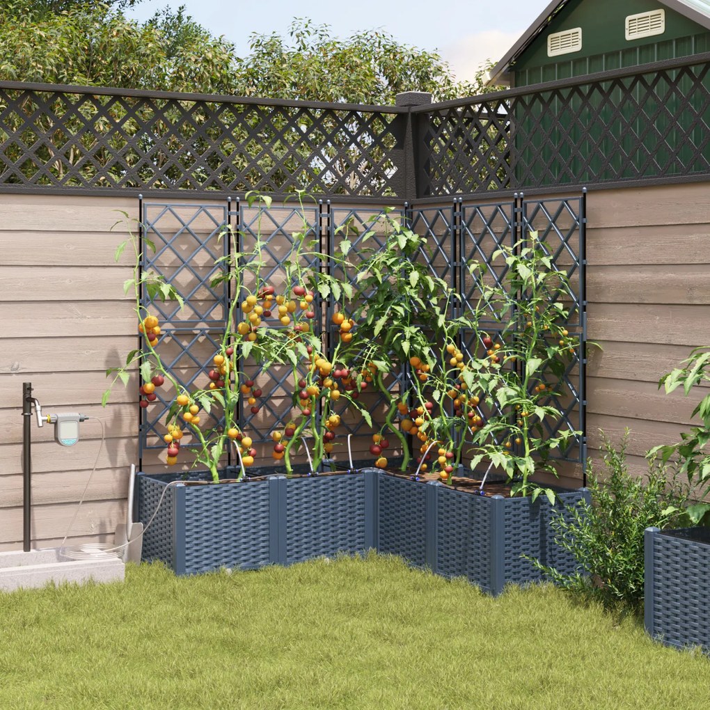 vidaXL Vasos de Jardim Cinzeto 120 x 120 x 142 cm Aço