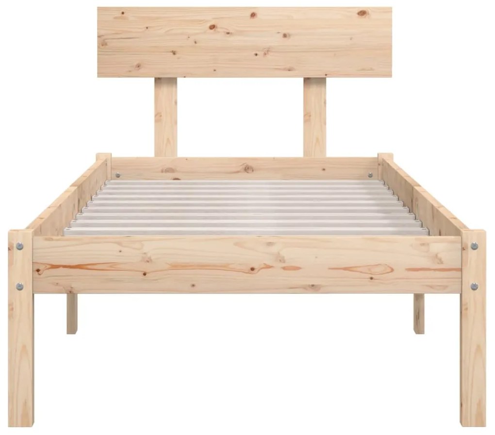 Estrutura de cama solteiro UK 90x190 cm pinho maciço