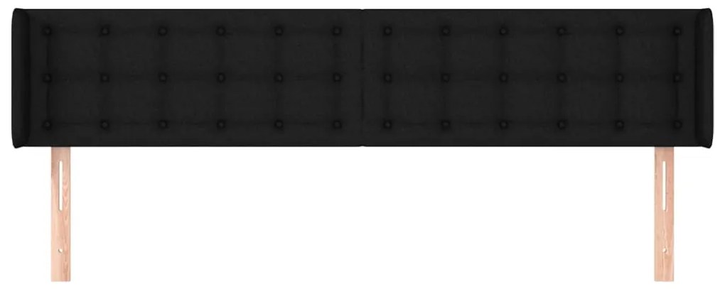 Cabeceira de cama c/ abas tecido 203x16x78/88 cm preto