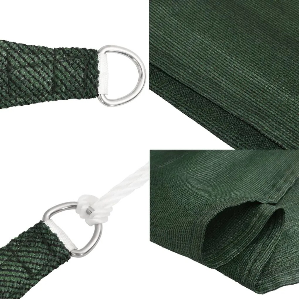 Para-sol estilo vela 160 g/m² 3x3 m PEAD verde-escuro