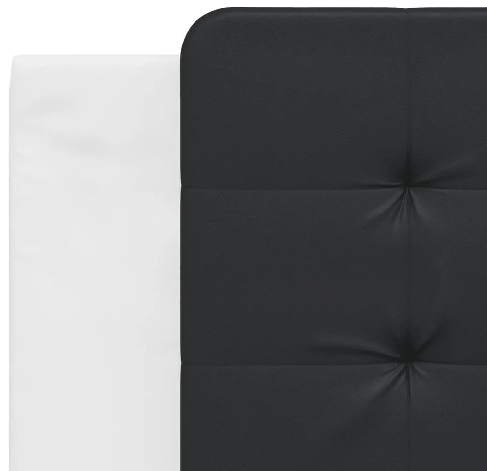 Cama com colchão 180x200 cm couro artificial preto e branco