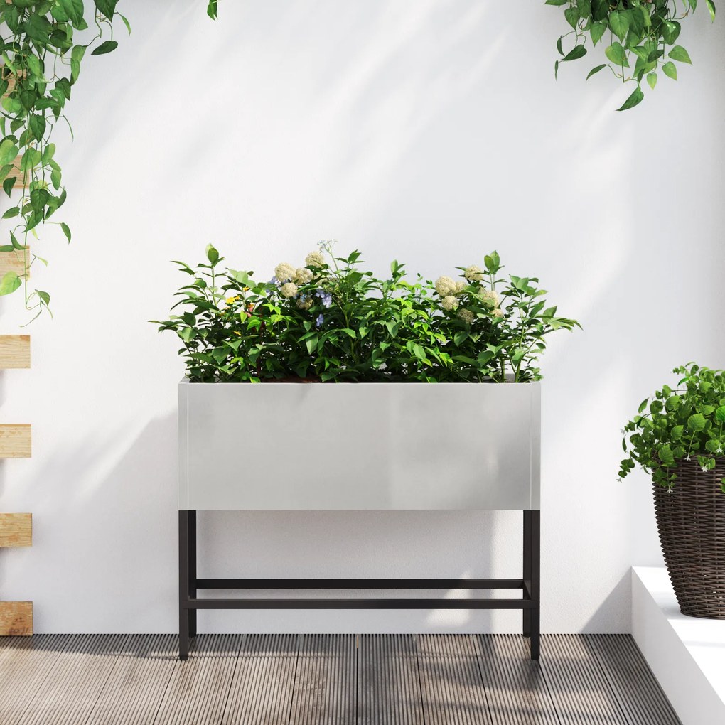 Horta Elevada vidaXL 60x26x45 cm Aço Inoxidável