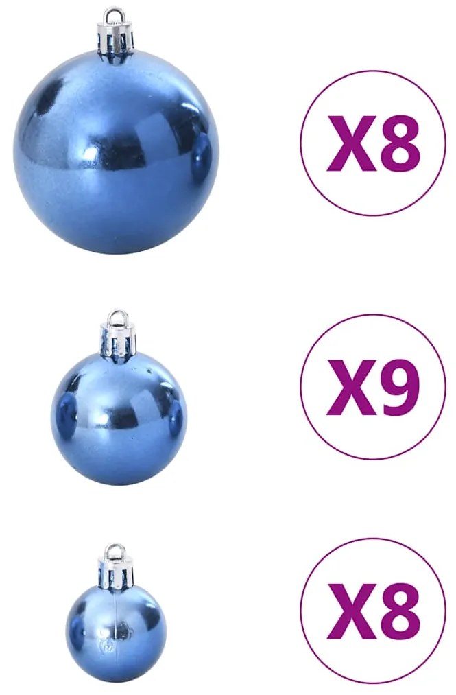 Enfeites de Natal 100 pcs Ø3/4/6 cm azul