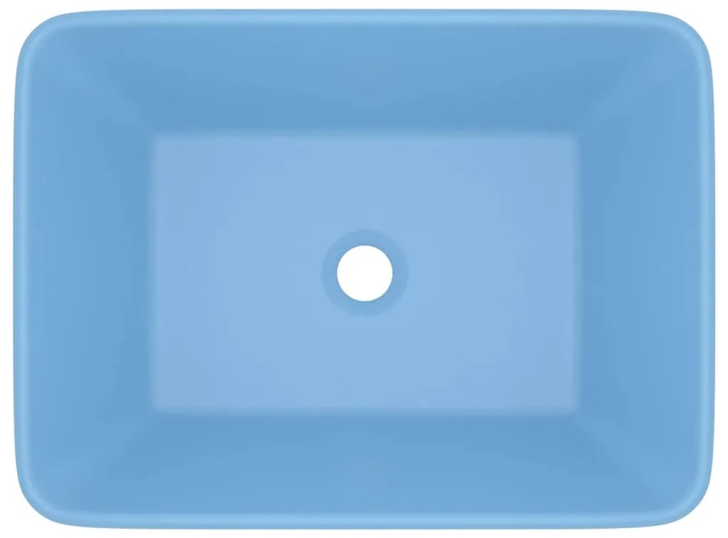 Lavatório luxuoso 41x30x12 cm cerâmica azul-claro mate