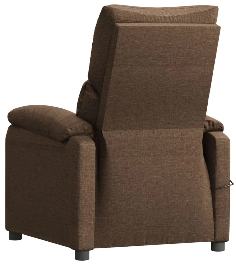 Poltrona de massagens reclinável tecido castanho