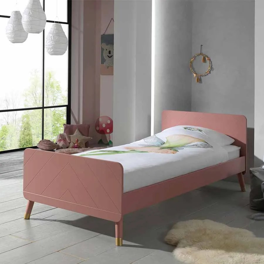 Cama infantil da Coleção BILLY (90x200cm) + Estrado Rosa