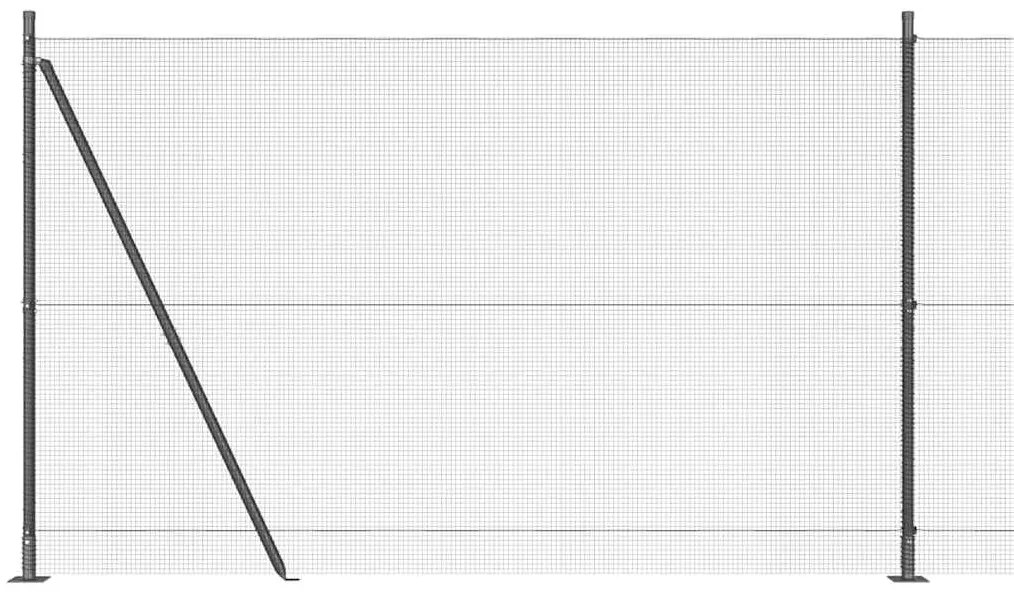 Cerca de Fio Soldado com 13 Postes Flangeados Cinza 1.4x50 m Aço