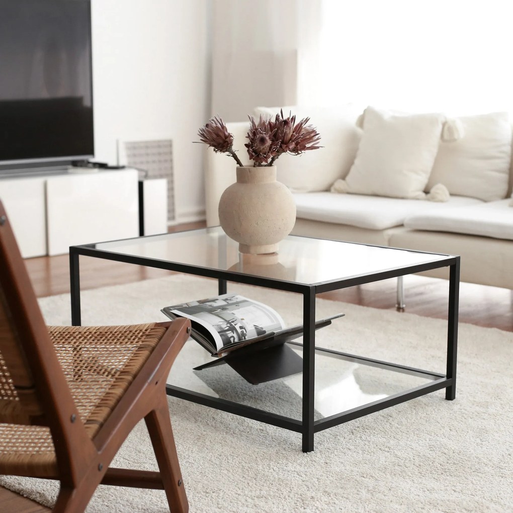 Mesa de Café Astro - Preto Fumado - 90x40x60cm