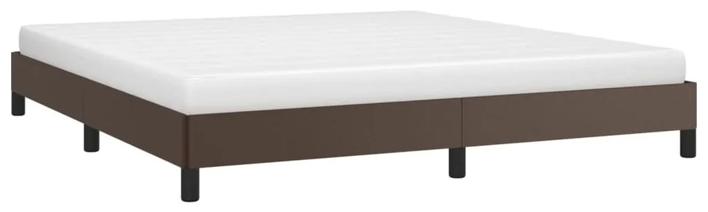 Estrutura de cama 180x200cm couro artificial castanho