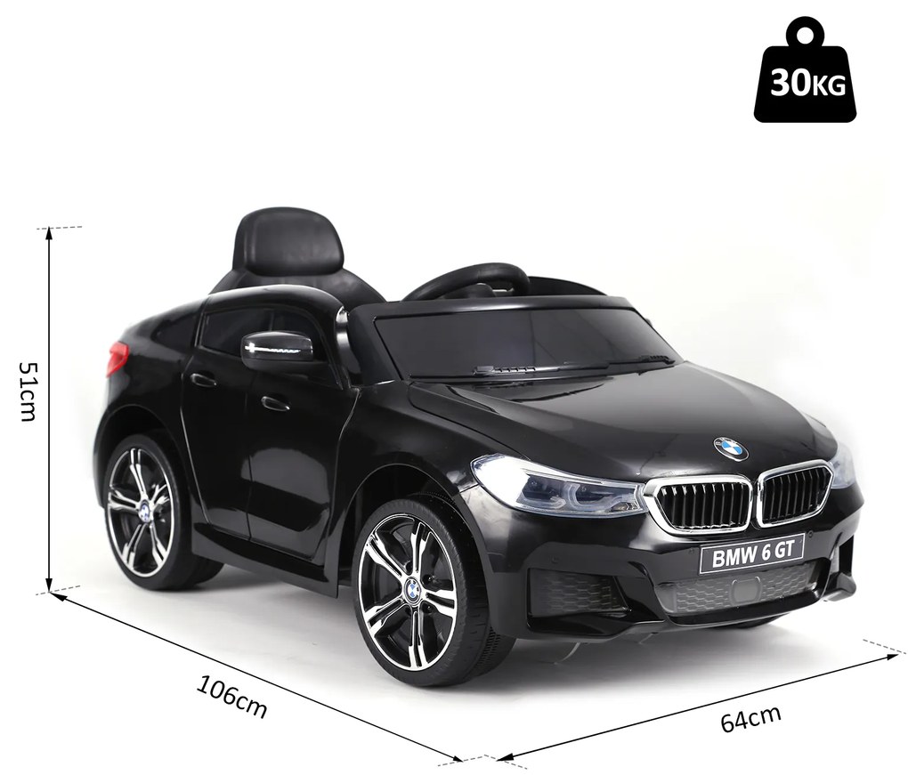 Carro elétrico para criança BWM 6GT a partir de 3 anos de idade com controle remoto Carga 30 kg 106x64x51cm