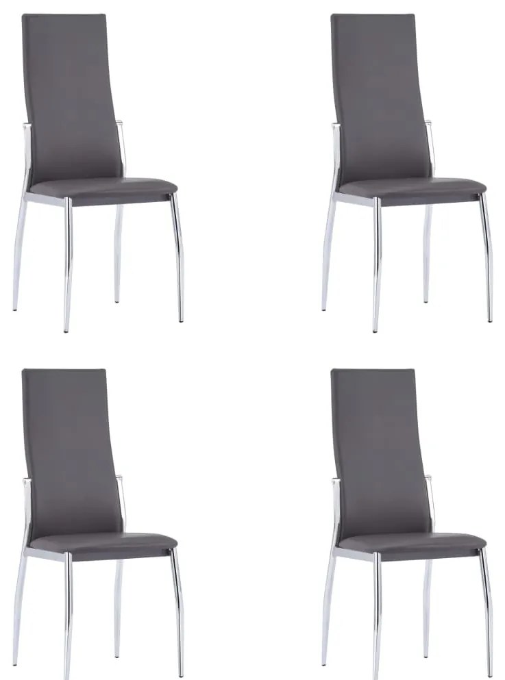vidaXL Cadeiras de jantar 4 pcs couro artificial cinzento