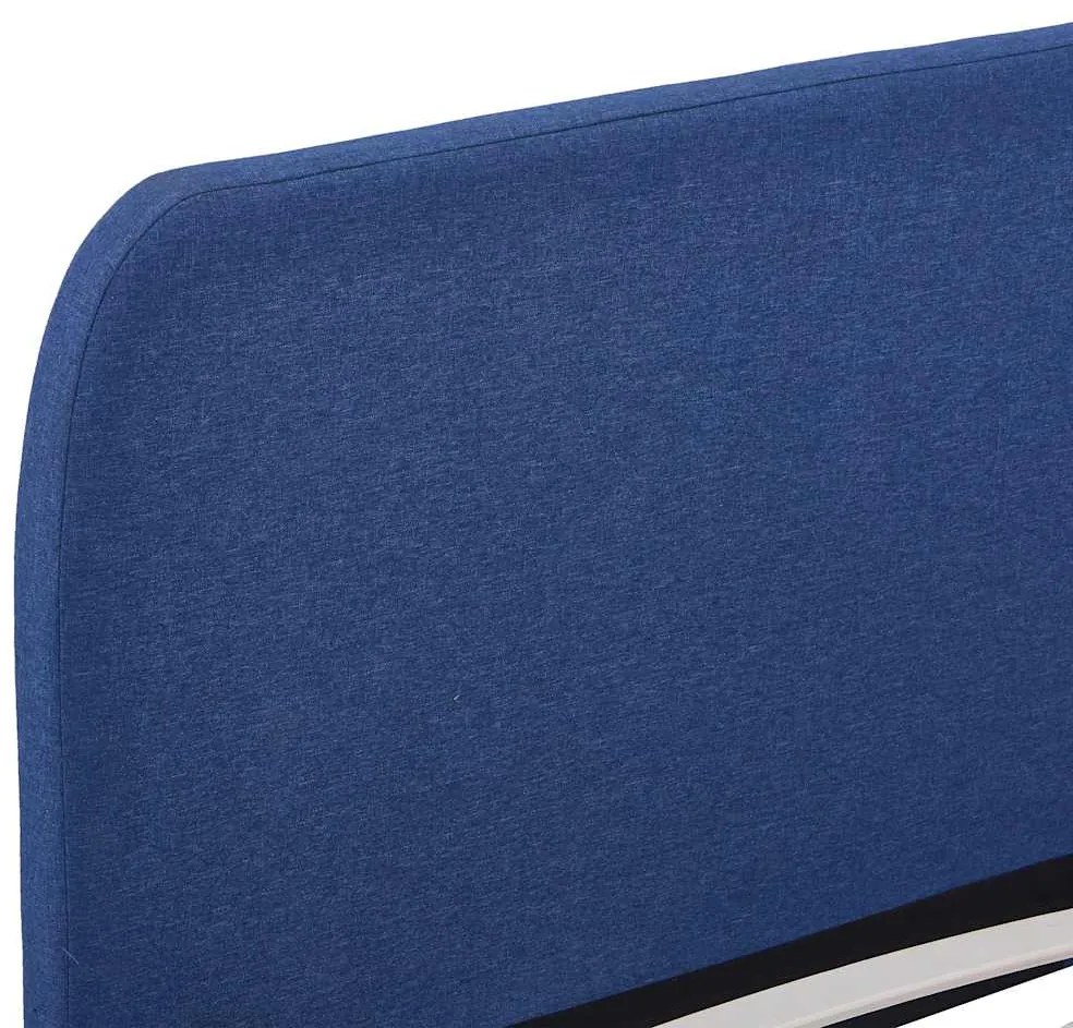 Estrutura de cama sem colchão 150x200 cm tecido azul