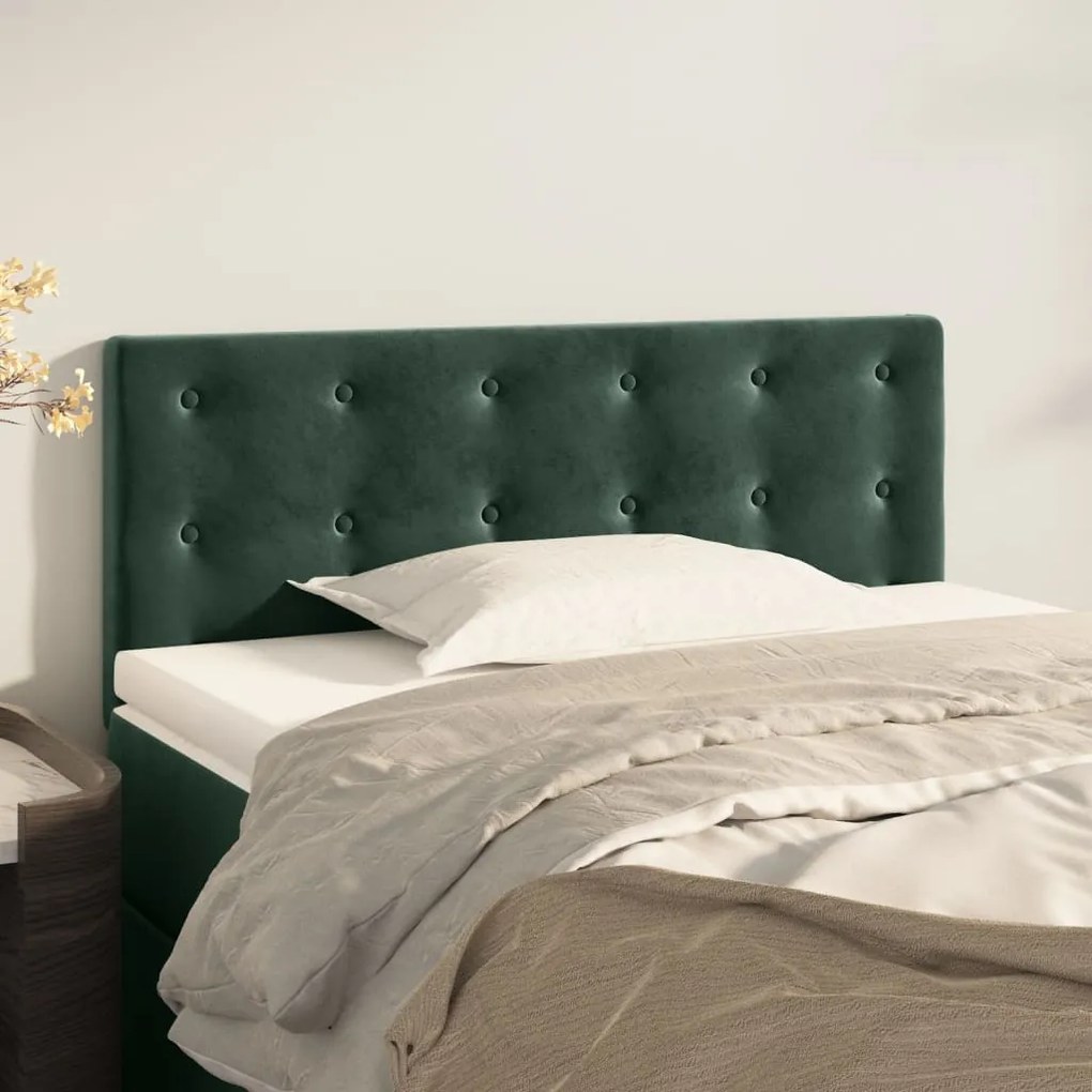 Cabeceira de cama veludo 80x5x78/88 cm verde-escuro