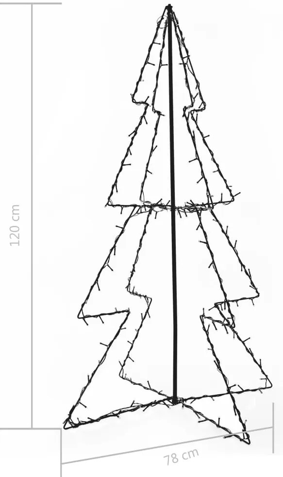 Árvore de Natal em cone 160 LEDs 78x120 cm interior e exterior