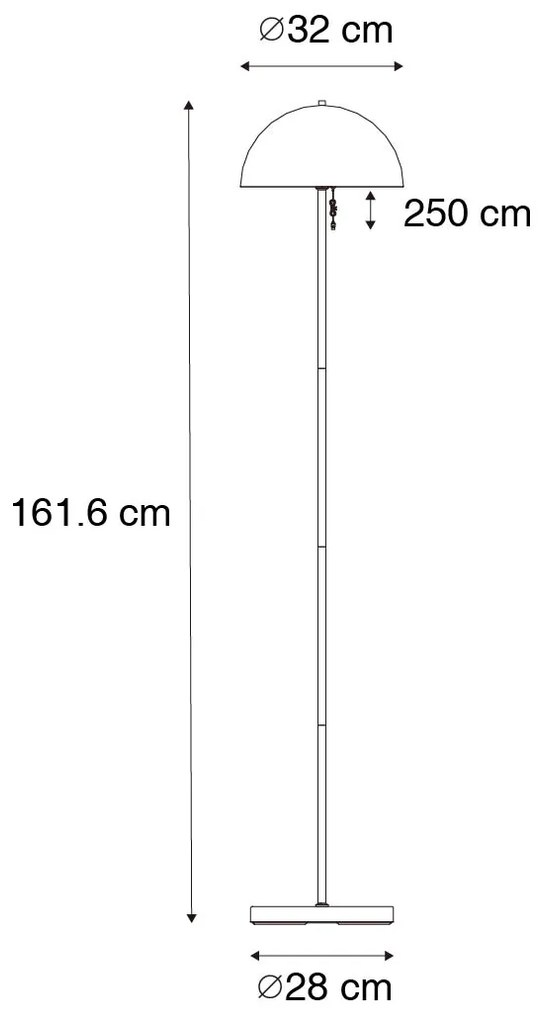 Candeeiro de pé para exterior preto recarregável 3 níveis de dimmer - Keira
