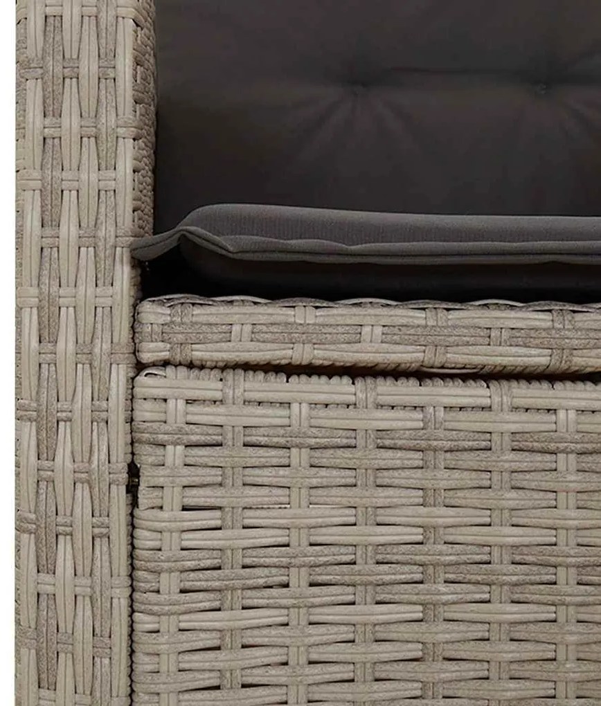 9 pcs conjunto de jantar p/ jardim c/ almofadões cinzento claro