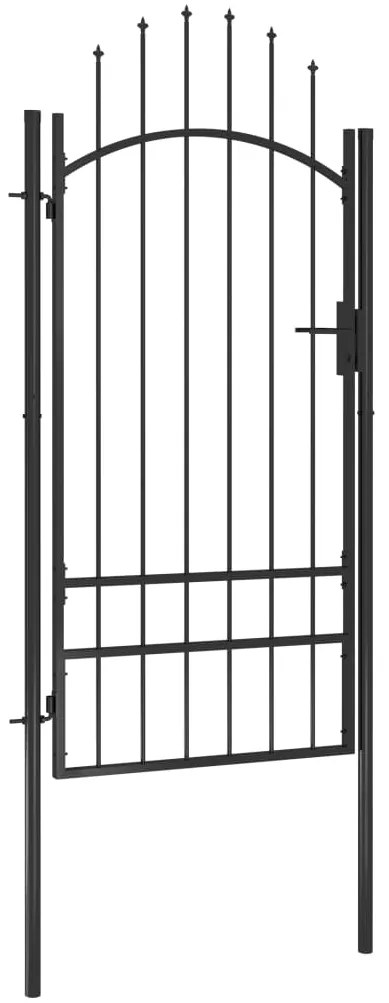 Portão de jardim 1x2,5 m aço preto