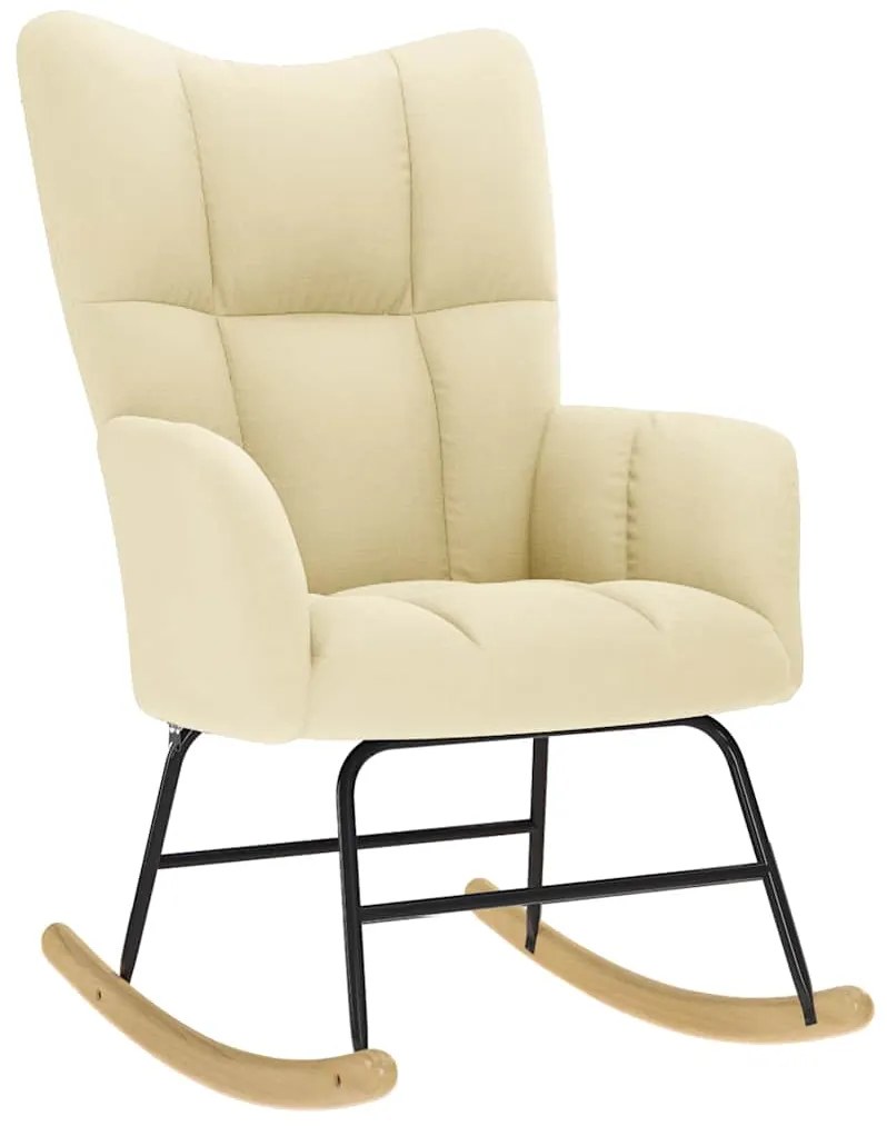 vidaXL Cadeira de baloiço tecido cor creme