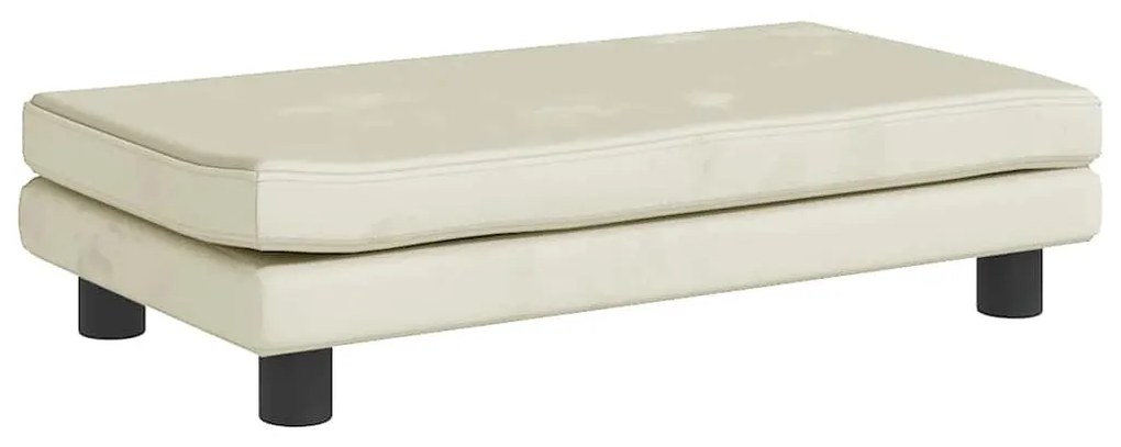 Cama para cães com extensão 100x50x30 cm veludo cor creme