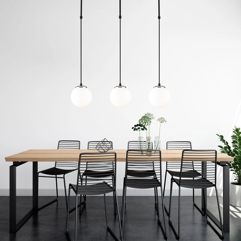 Candeeiro de Teto Uzum – Preto/Branco – 80 x 15 cm