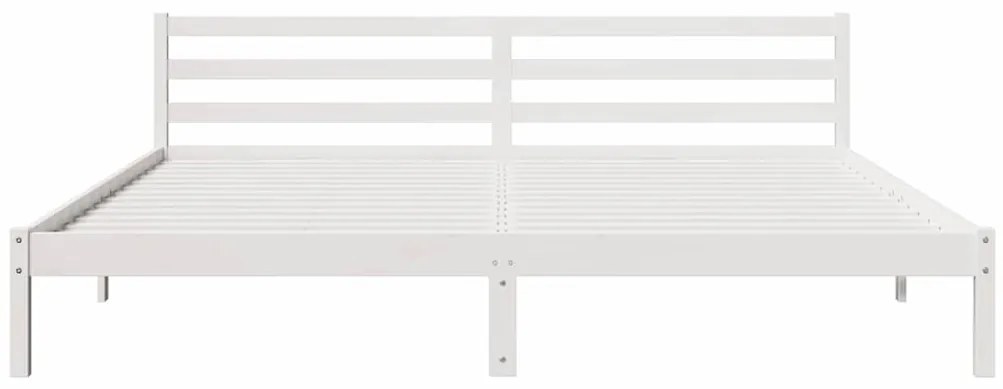 Cama vidaXL com Cabeceira Branca 200x210 cm Madeira Sólida Pinho
