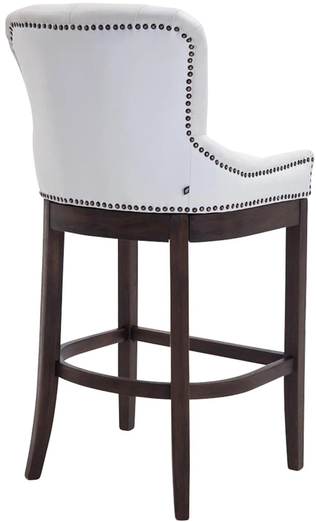 Banco de bar Lakewood em couro verdadeiro 55 x 109 x 57 cm Branco