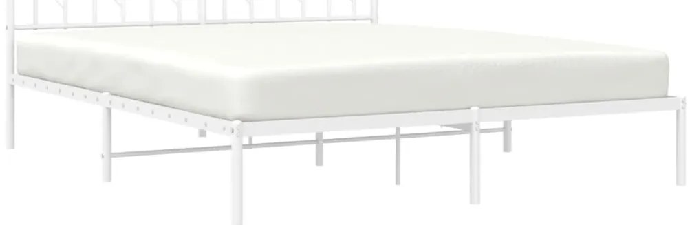 Estrutura de cama com cabeceira 160x200 cm metal branco