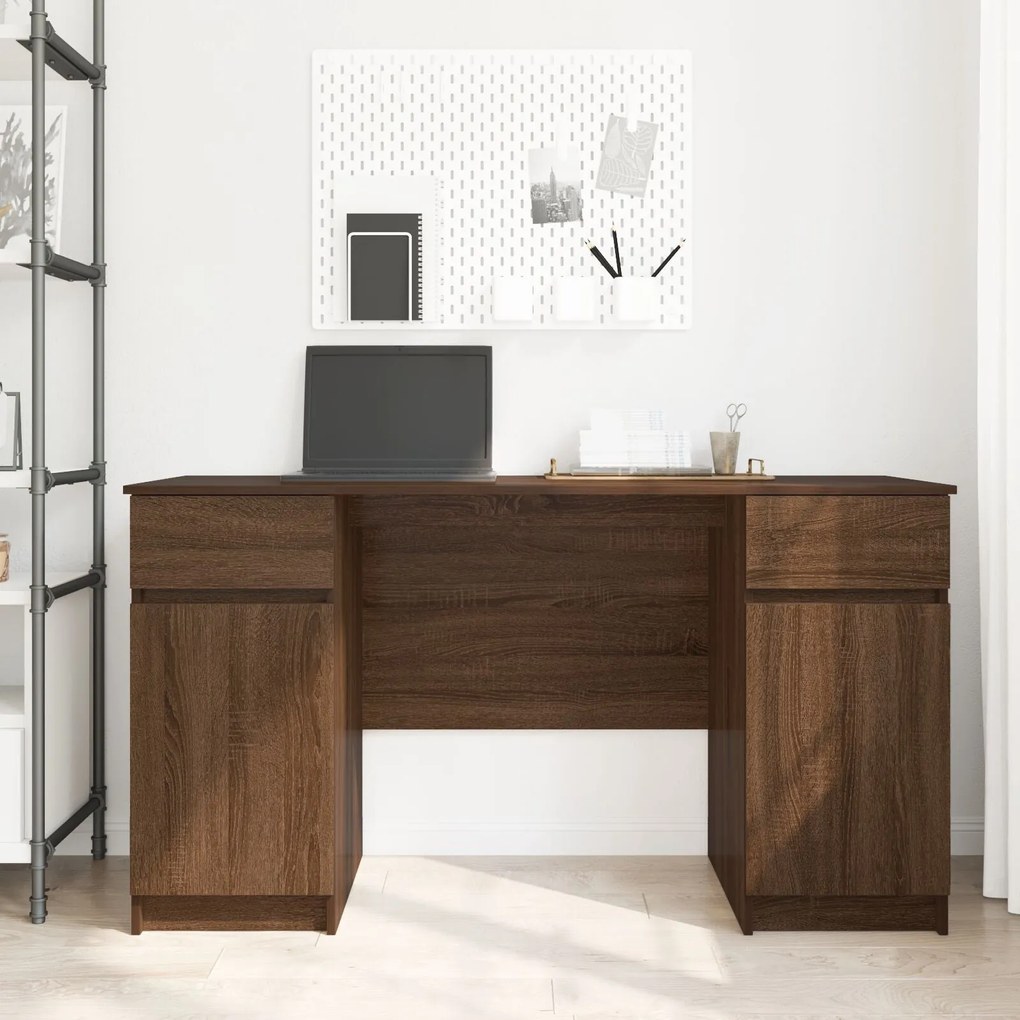 Mesa vidaXL Castanho Carvalho 140x49x76 cm em Madeira Estruturada