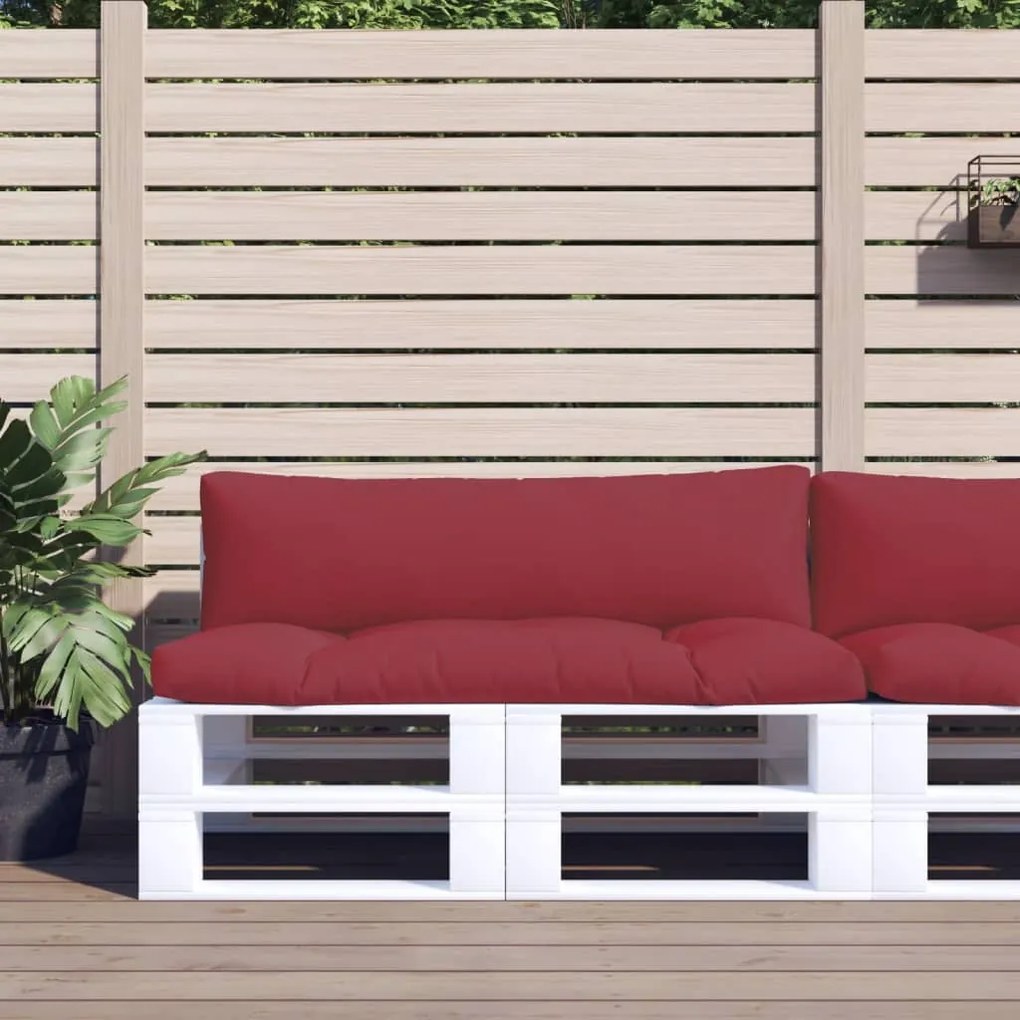 vidaXL Almofadões para móveis de paletes 2 pcs tecido vermelho tinto