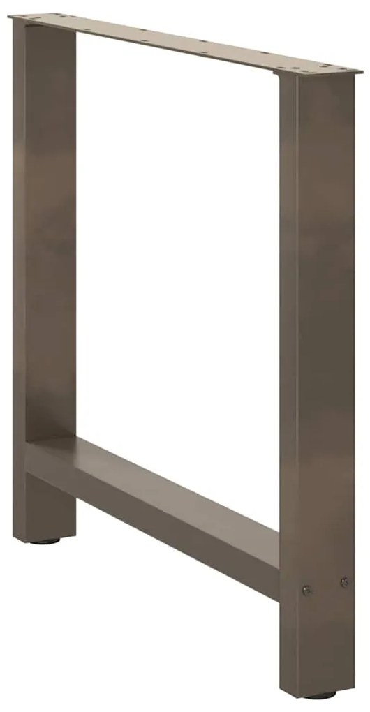 Pés para mesa de jantar em aço natural, 2 peças, 70x(72-73) cm, aço
