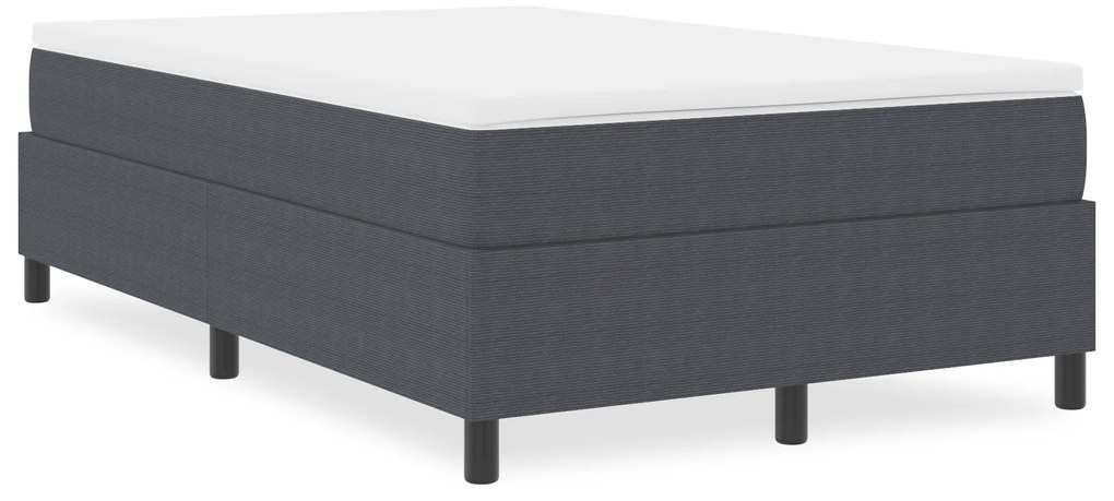 Cama Box Spring vidaXL Cinza Escuro 120x200 cm Tecido Cordinho