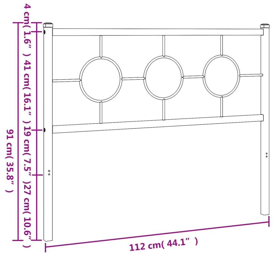 Cabeceira de cama 107 cm metal branco