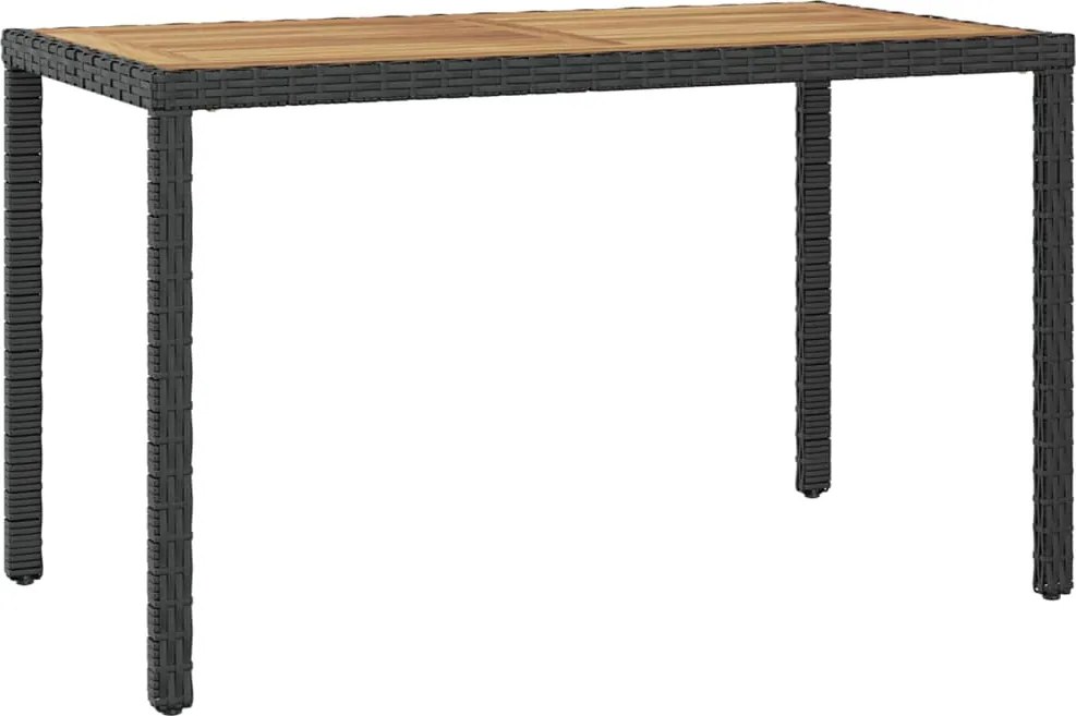 vidaXL Mesa jardim 123x60x74 cm madeira acácia maciça preto e castanho