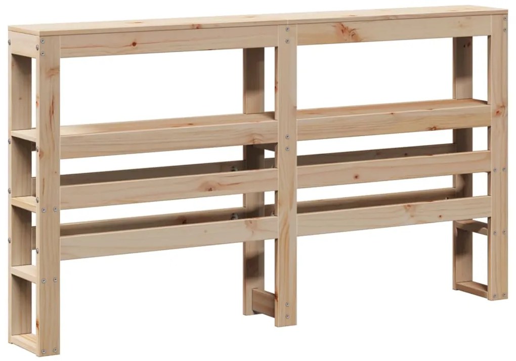 Estrutura de cama com cabeceira 160x200 cm pinho maciço