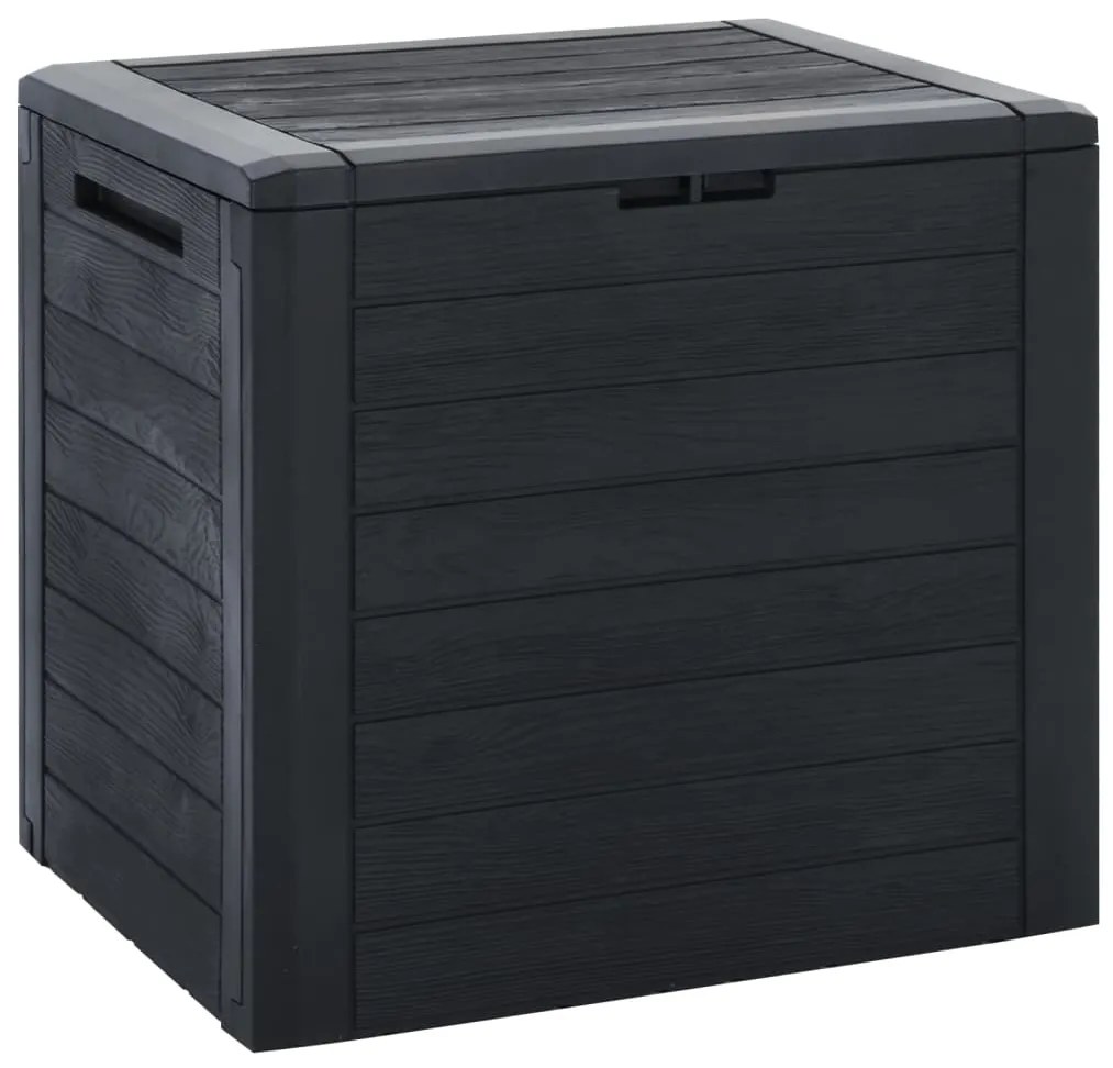 vidaXL Caixa arrumação p/ jardim 58,5x46x55 cm polipropileno antracite