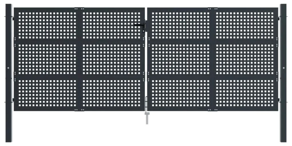 Portão de jardim 400x125 cm aço antracite