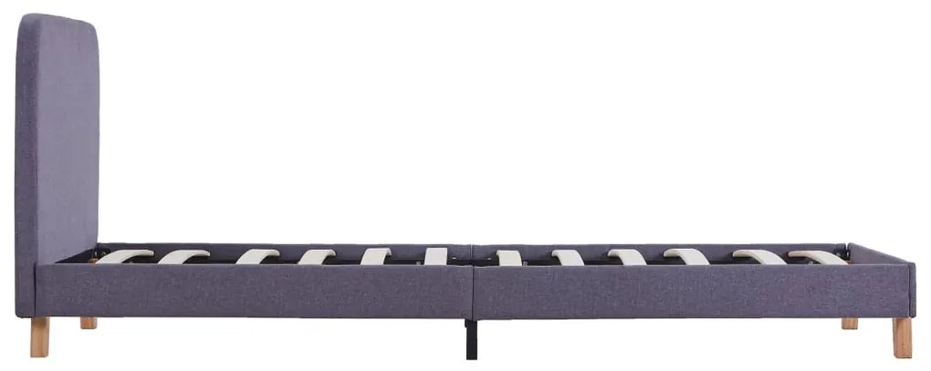 Estrutura de cama em tecido 90x200 cm cinzento-claro