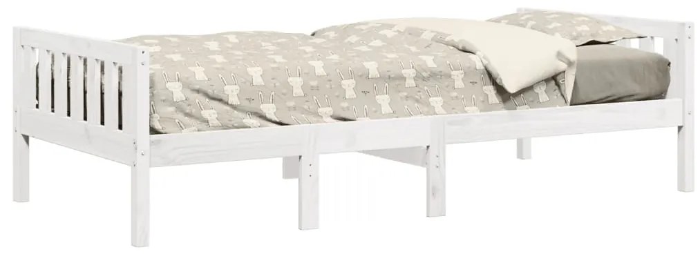 Cama de criança sem colchão 80x200 cm pinho maciço branco