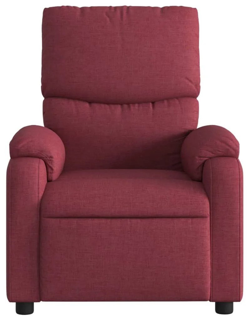 Poltrona reclinável de massagens elétrica tecido vermelho tinto