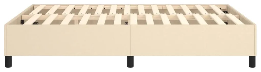 Estrutura de cama sem colchão 140x190 cm tecido cor creme