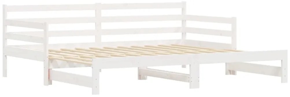 Sofá-cama com gavetão 90x190 cm madeira de pinho maciça branco