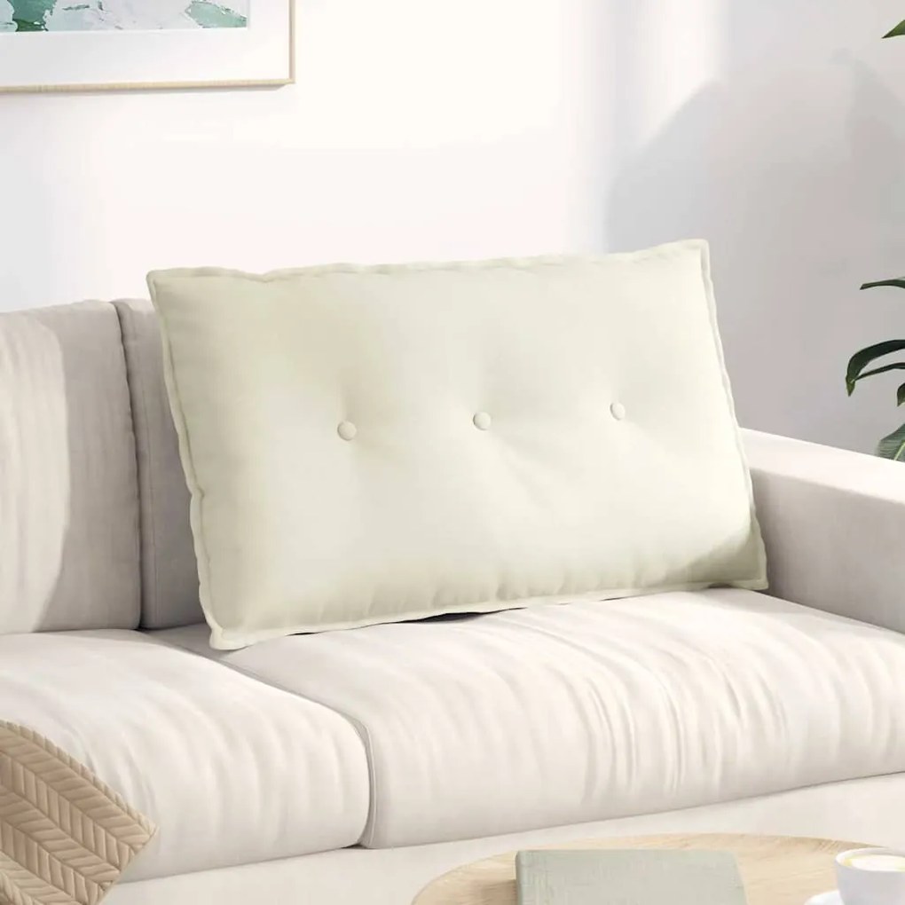 vidaXL Travesseiro para Costas Creme 80 x 50 cm