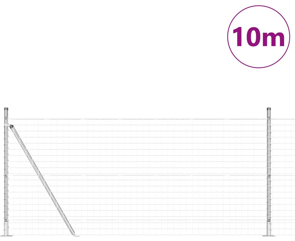 Cerca Euro da com 13 Postes Flangeados 0.8x25 m Aço Galvanizado