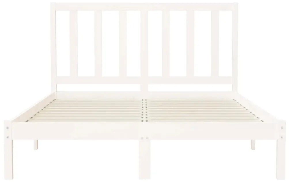 Estrutura de cama 120x200 cm madeira maciça branco