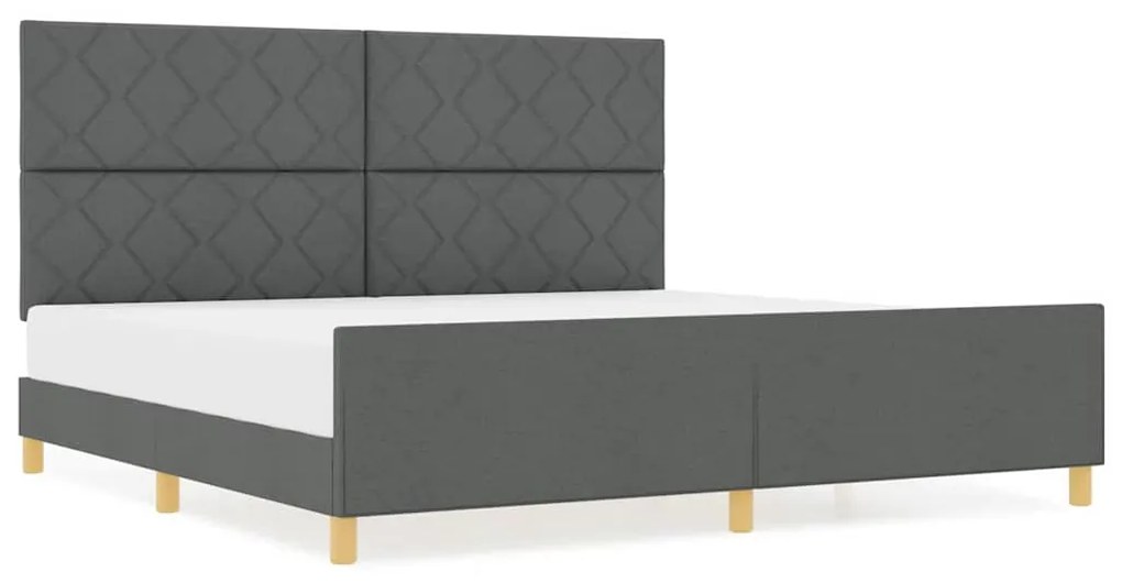 Cama vidaXL Cinza Escuro 200x200 cm Tecido