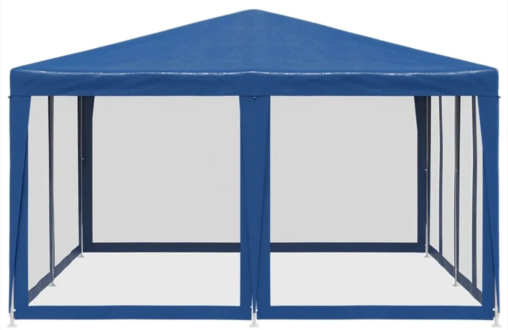 Tenda p/ festas c/ 8 paredes laterais malha 4x4 m PEAD azul