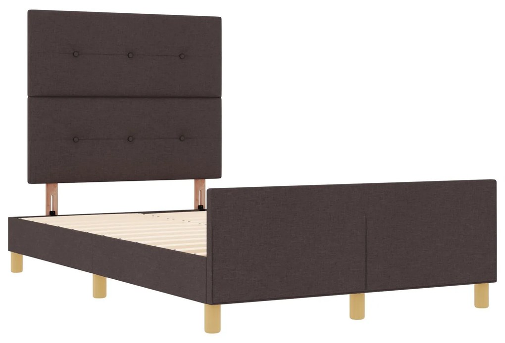 Cama de tecido marrom escuro vidaXL 120x190 cm