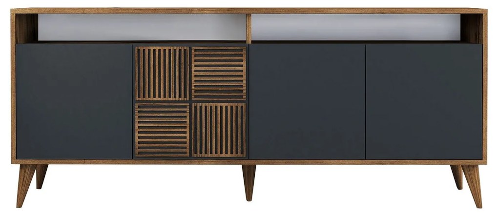 Console Milan – Walnut Anthracite – 180 cm x 78 cm x 35 cm