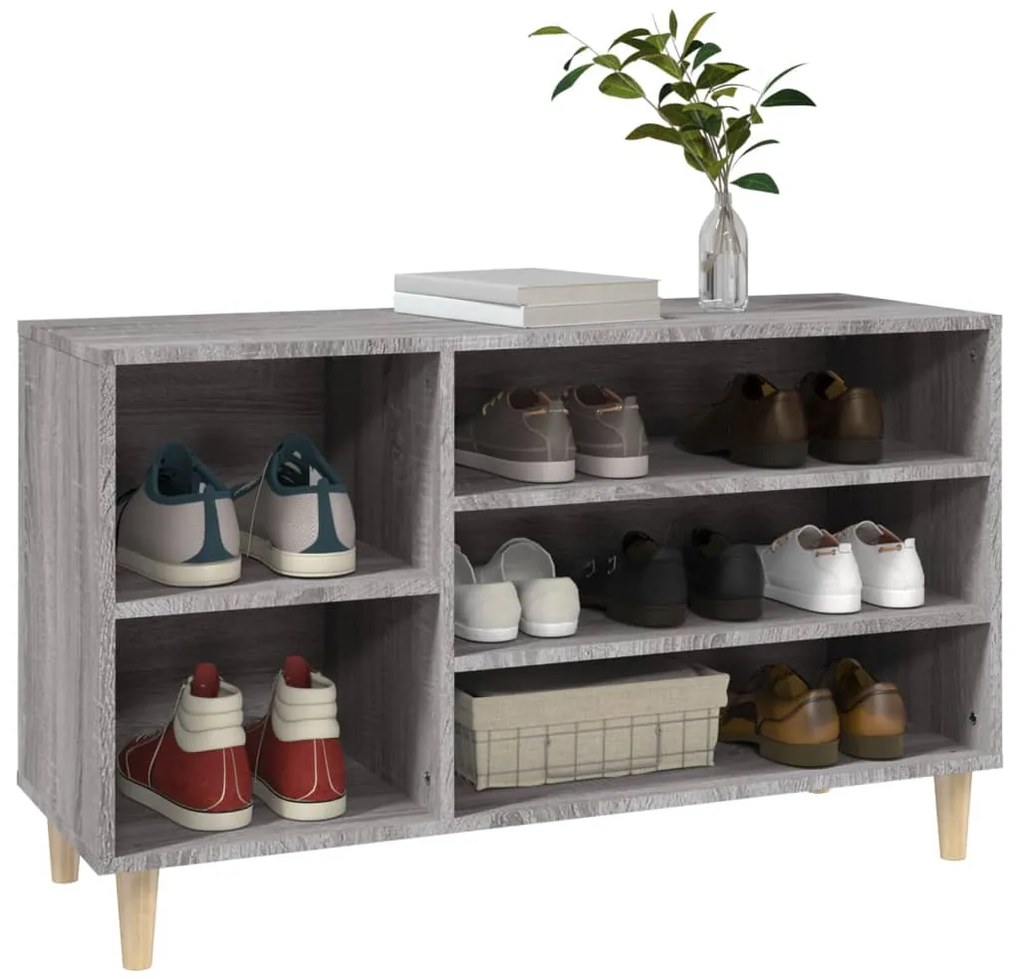 Sapateira 102x36x60 cm derivados de madeira sonoma cinza